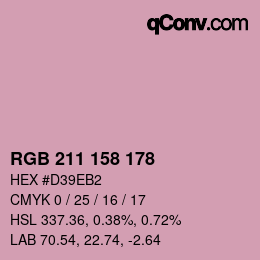 颜色代码: RGB 211 158 178 | qconv.com