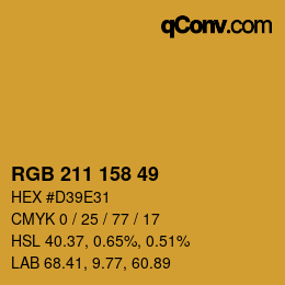 カラーコード: RGB 211 158 49 | qconv.com