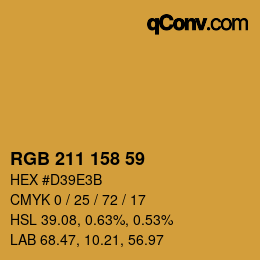 颜色代码: RGB 211 158 59 | qconv.com