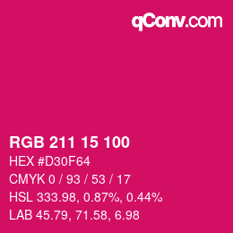 カラーコード: RGB 211 15 100 | qconv.com