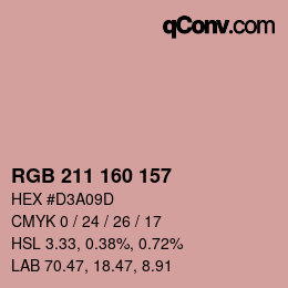 カラーコード: RGB 211 160 157 | qconv.com
