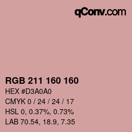 Color code: RGB 211 160 160 | qconv.com