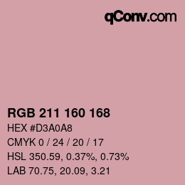 Color code: RGB 211 160 168 | qconv.com
