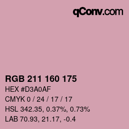 Color code: RGB 211 160 175 | qconv.com