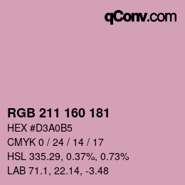 Color code: RGB 211 160 181 | qconv.com