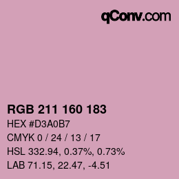 Color code: RGB 211 160 183 | qconv.com