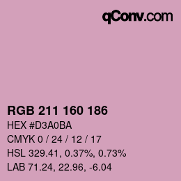 Color code: RGB 211 160 186 | qconv.com