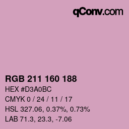 Color code: RGB 211 160 188 | qconv.com