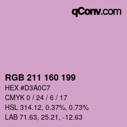 Color code: RGB 211 160 199 | qconv.com