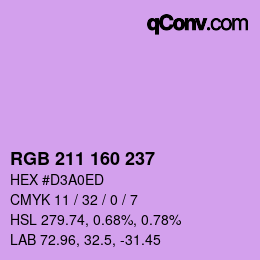 Color code: RGB 211 160 237 | qconv.com