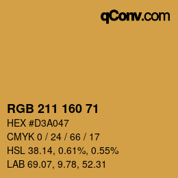 Color code: RGB 211 160 71 | qconv.com