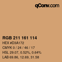 Color code: RGB 211 161 114 | qconv.com