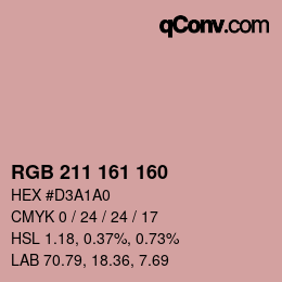 Color code: RGB 211 161 160 | qconv.com