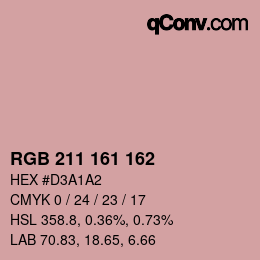 カラーコード: RGB 211 161 162 | qconv.com