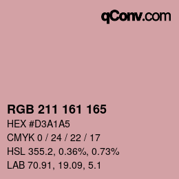 カラーコード: RGB 211 161 165 | qconv.com