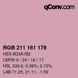 Color code: RGB 211 161 178 | qconv.com