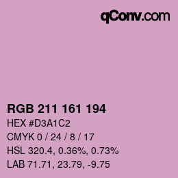 カラーコード: RGB 211 161 194 | qconv.com