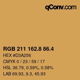 カラーコード: RGB 211 162.8 86.4 | qconv.com