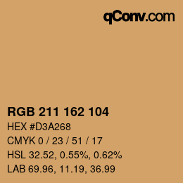 Color code: RGB 211 162 104 | qconv.com