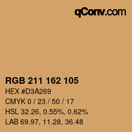 カラーコード: RGB 211 162 105 | qconv.com