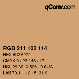 Color code: RGB 211 162 114 | qconv.com