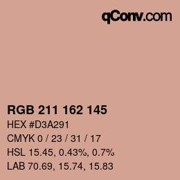 Color code: RGB 211 162 145 | qconv.com