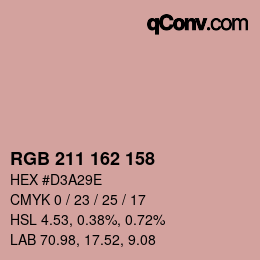Color code: RGB 211 162 158 | qconv.com