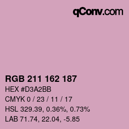 Color code: RGB 211 162 187 | qconv.com