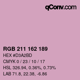 颜色代码: RGB 211 162 189 | qconv.com