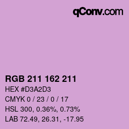Color code: RGB 211 162 211 | qconv.com