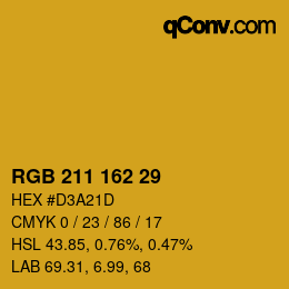颜色代码: RGB 211 162 29 | qconv.com