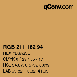 Color code: RGB 211 162 94 | qconv.com
