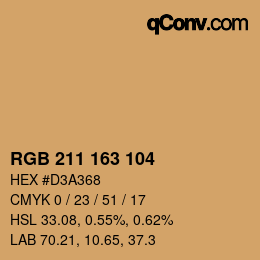 Color code: RGB 211 163 104 | qconv.com