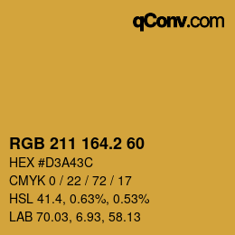 カラーコード: RGB 211 164.2 60 | qconv.com