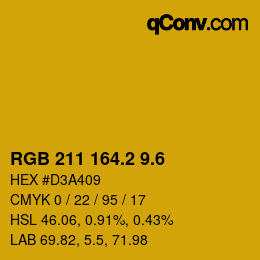 カラーコード: RGB 211 164.2 9.6 | qconv.com