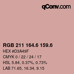 カラーコード: RGB 211 164.6 159.6 | qconv.com