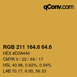 カラーコード: RGB 211 164.6 64.6 | qconv.com