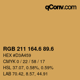 カラーコード: RGB 211 164.6 89.6 | qconv.com