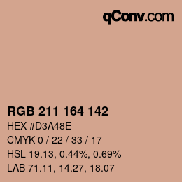 Color code: RGB 211 164 142 | qconv.com