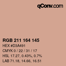 Color code: RGB 211 164 145 | qconv.com