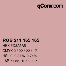 Color code: RGB 211 165 165 | qconv.com