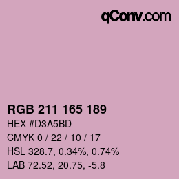 カラーコード: RGB 211 165 189 | qconv.com