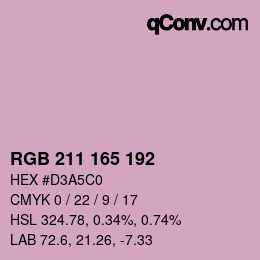 Color code: RGB 211 165 192 | qconv.com