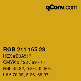 Color code: RGB 211 165 23 | qconv.com