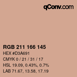 Color code: RGB 211 166 145 | qconv.com