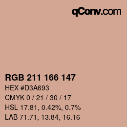 Color code: RGB 211 166 147 | qconv.com