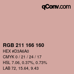 Color code: RGB 211 166 160 | qconv.com