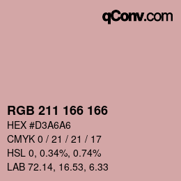 Color code: RGB 211 166 166 | qconv.com