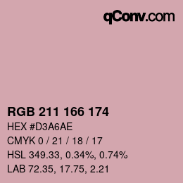 Color code: RGB 211 166 174 | qconv.com