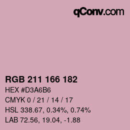 Farbcode: RGB 211 166 182 | qconv.com